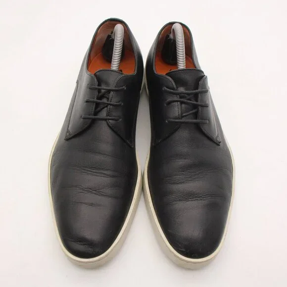 Santoni Atlantis Oxfords Shoes Men’s Size 8.5 Black Leather Low Top Sneaker